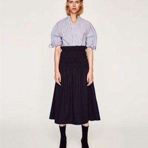 Zara Gathered (waist) Midi Skirt